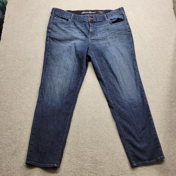 Eddie Bauer Boyfriend Fit Slim Leg Jeans Women's Plus Size 20W Stretch Denim - Picture 1 of 8